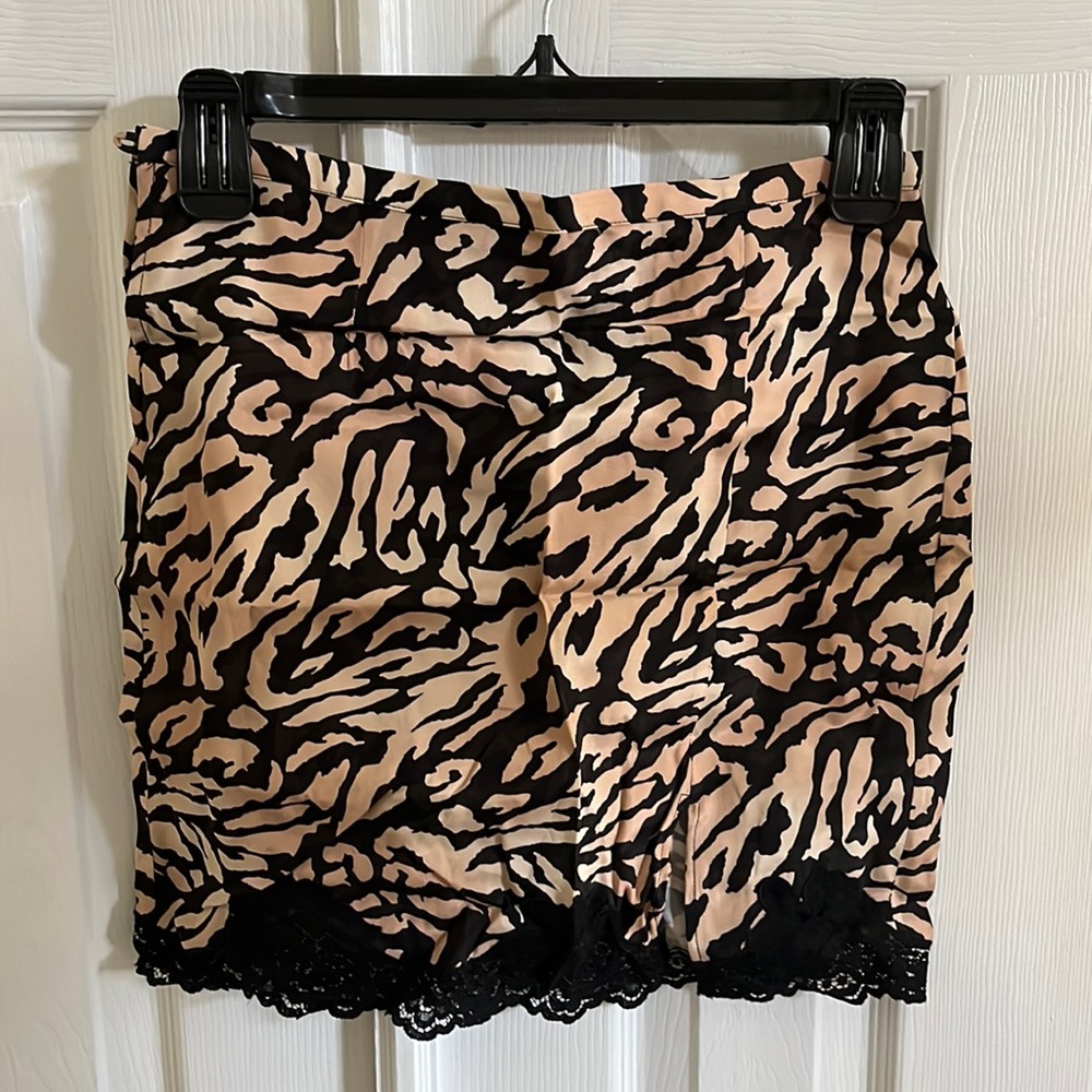 Fleur du Mal Slip Lace Skirt - XS - Animal Print
